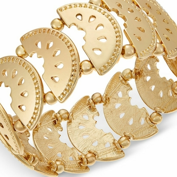 NEW INC GOLD WATERMELON STRETCH BRACELET - Picture 2 of 4